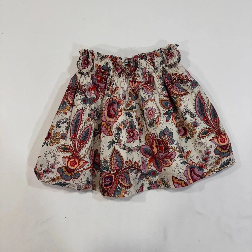 Edgehill Collection Floral Paisley Skirt Toddler Girls 3T Multicolor Bow | Boho‎
